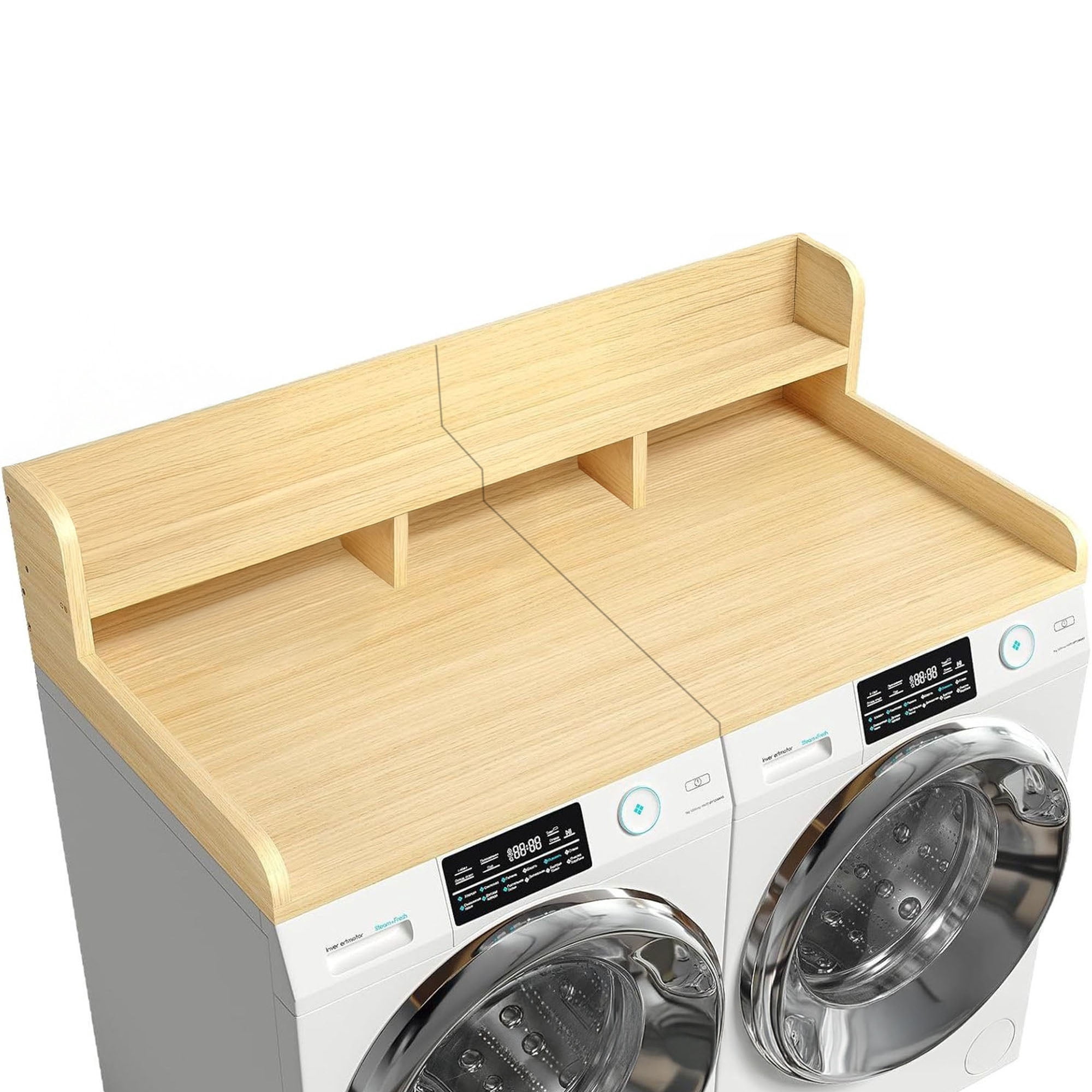 54 Inch Washer Dryer Topper with High Edge Waterproof MDF Double Layer ...