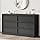 54 Inch Wide 6 Drawer Dresser, Modern Wooden Storage Cabinet with Large Drawers for Bedroom, Living Room and Entryway,Black