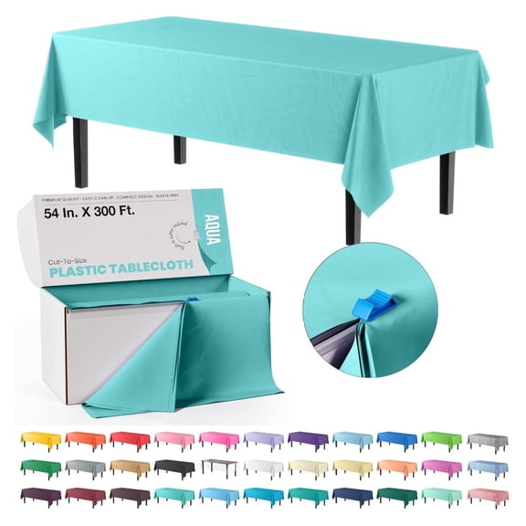 YIDOADFEAP Plastic Table Cover, 7.8 in x 7.5 in, Aqua