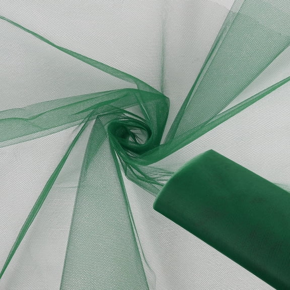 LoomJoyz 54 Inch x 10 Yards Sparkling Tulle Fabric Roll with Sequins - Premium Netting for Tutu Skirts, Gift Wrapping, Wedding & Party Decorations Forest green