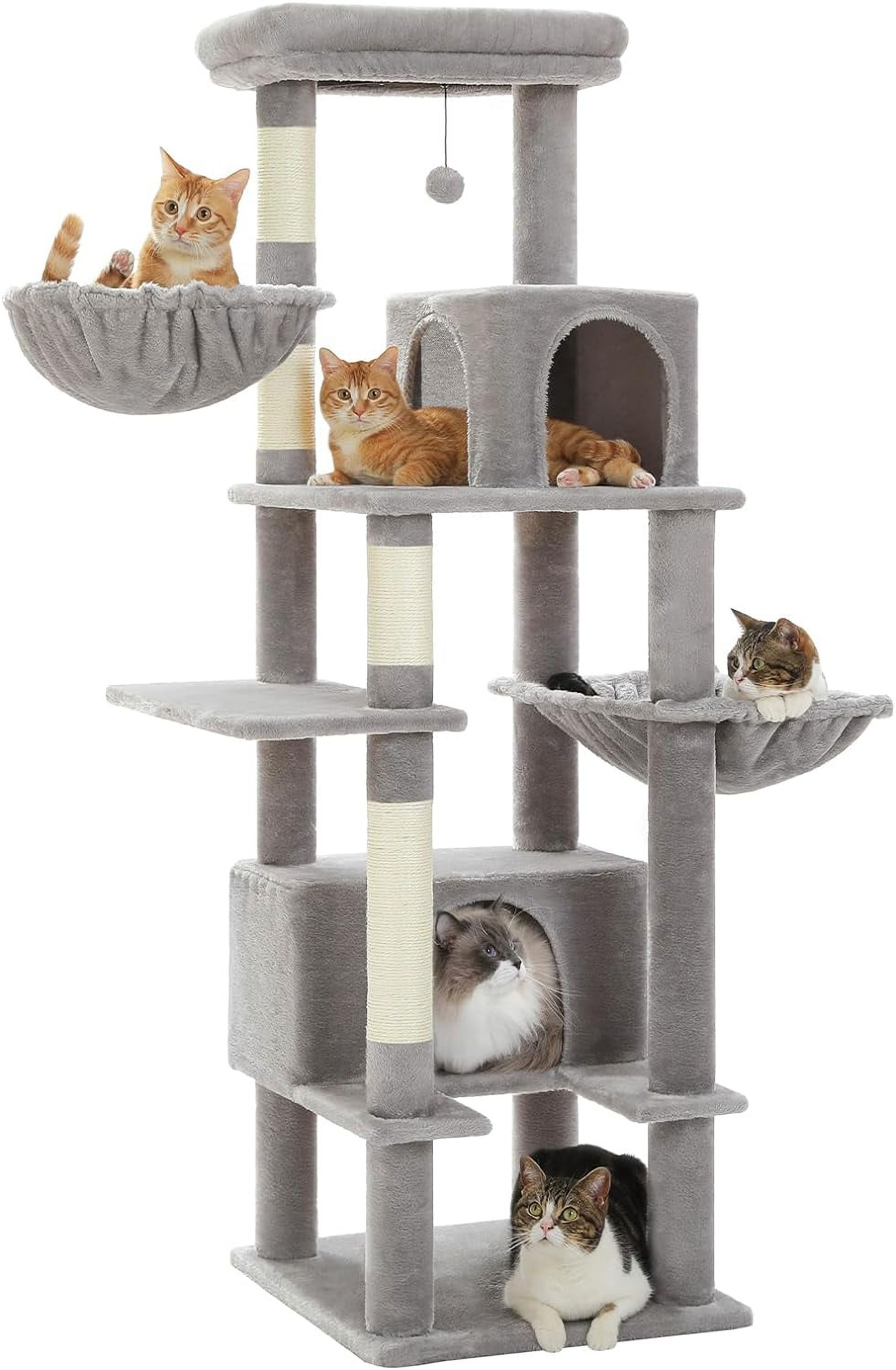 54 Inches MultiLevel Cat Tree Cat Tower for Large Cats with Sisal