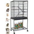 thumbnail image 1 of 54" LARGE Wrought Iron 3-Levels Ferret Chinchilla Sugar Glider Rats Mice Rabbit Squirrel Hamster Mouse Cage with Removable Stand, 1 of 9