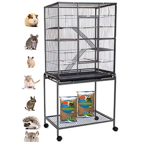 54" LARGE Wrought Iron 3-Levels Ferret Chinchilla Sugar Glider Rats Mice Rabbit Squirrel Hamster Mouse Cage with Removable Stand