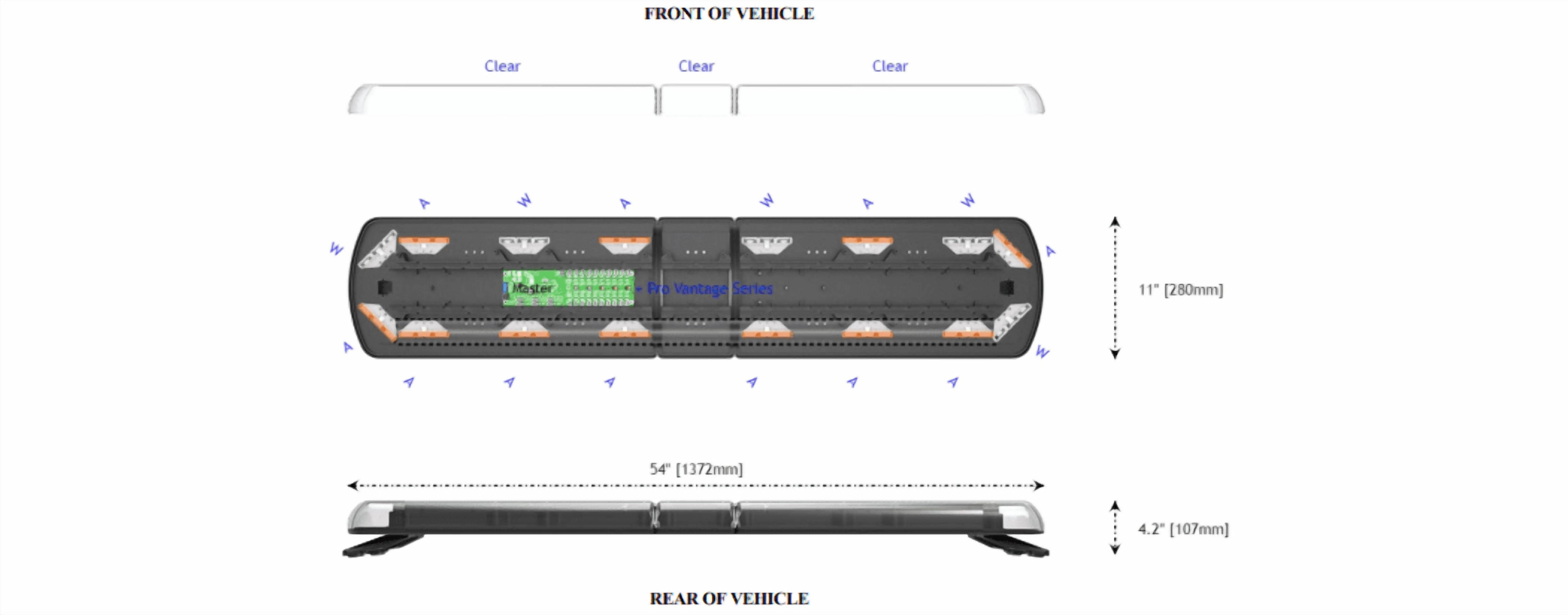 Ecco Electronic 12-51813-ES Light Bar Straight 54 Inch Length With Controller