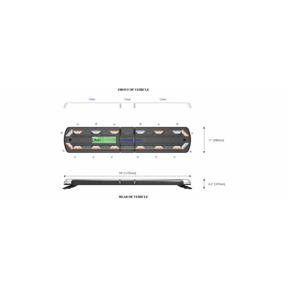 Ecco Electronic 12-51813-ES Light Bar Straight 54 Inch Length With Controller