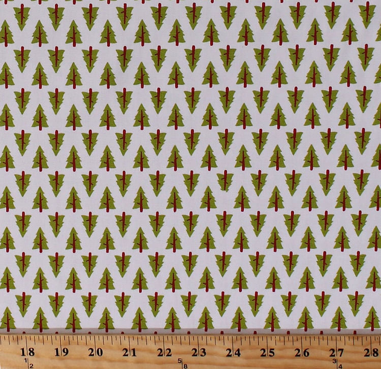 54" Lightweight Canvas Christmas Trees Pine Trees on White Holiday