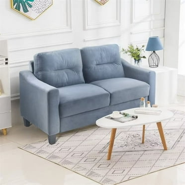 54" Loveseat Sofa, Modern Chenille Fabric Tufted Upholstered 2 Seater Sofa with Curved Backrest and Removable Seat Cushion, Comfy Couch for Living Room Bedroom Office, Gray