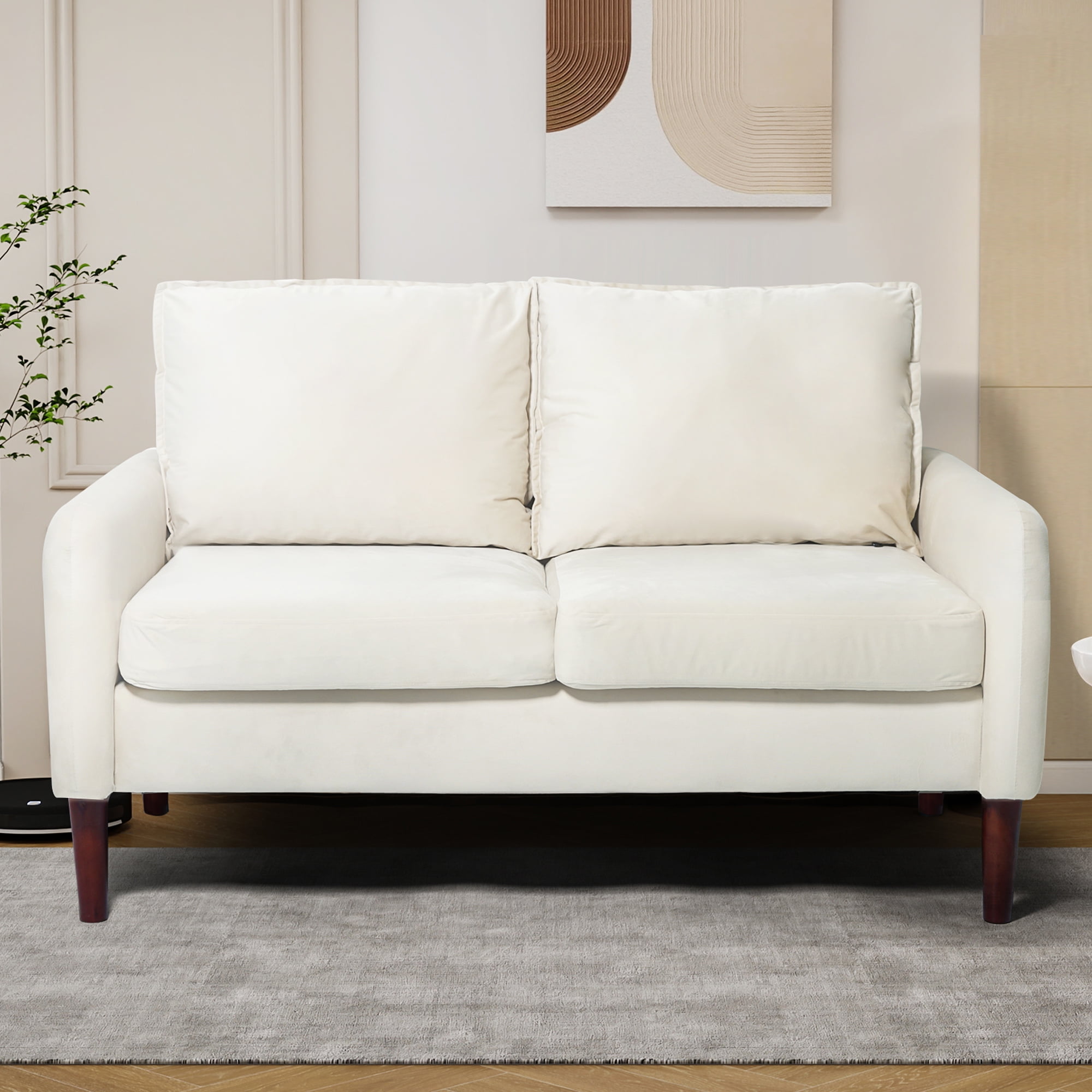 54" Loveseat Sofa, Velvet Small Love Seat Couches for Living Room ...