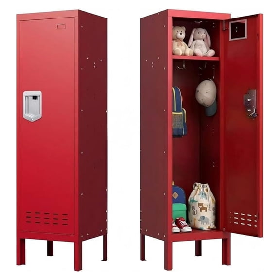 54" Metal Storage Cabinet Lockable Storage Home Tall Steel Locker Cabinet with Compartmentsfor Office, Gym, School, Employees, Bedrooms, Sports Gear & Personal Belongings (Assembly Required)