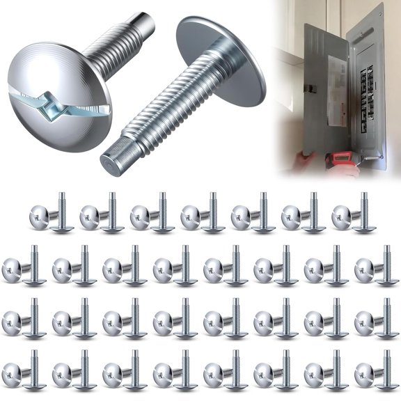 54 Pack Electrical Panel Screws for Square D Load Center, Zinc Coated Breaker Box Cover Screws, 1/4-Inch Thread Size Compatible with Siemens & Murray, QO & Homeline Panels Screw (Silver)