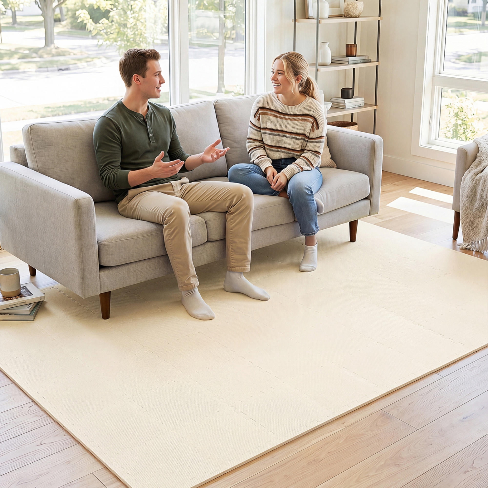 54 Pack Eva Foam Floor Tiles, Non-Slip Surface, Interlocking Borders, 0 ...