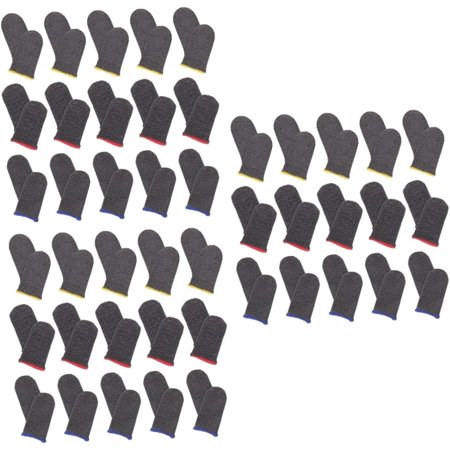 54 Pairs Silver Fiber Game Finger Anti- Finger Sleeves Finger Sleeve for Gaming Mobile Game Finger Cots Thumb Protector Screen Protectors Non-slip Finger Protector Finger Cover