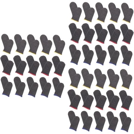 54 Pairs Silver Fiber Game Finger Screen Protectors Thumb Protector Finger Sleeve Survival Pack Gaming Sleeve Finger Protector Sweat-resistant Finger Protector Gaming Finger Covers