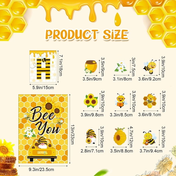 54 Pcs Bee Bulletin Board Set Bee Classroom Decorations Summer Motivational Posters Hive Rules Poster Gnome Cutouts Inspirational Wall Arts for Teacher School Supplies Party Favors