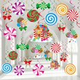 54 Pcs Candy Hanging Swirls Decorations Candy Themed Party Decorations