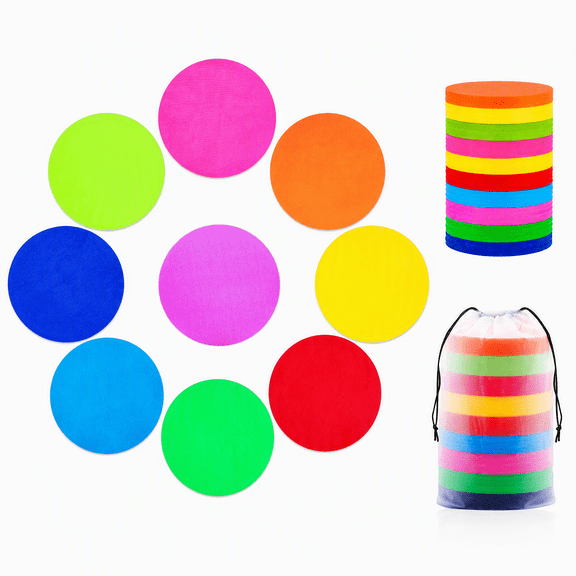 54 Pcs Carpet Markers Floor Dots, 4 Inch Colorful Nylon Sitting Spot Markers for Elementary Classroom Teacher Supplies Desk Seating