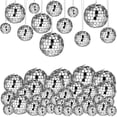 thumbnail image 1 of 54 Pcs Disco , Hanging Disco Decor Mini Silver Disco Cake Topper Mirror Decorations Wedding Christmas, 1 of 6