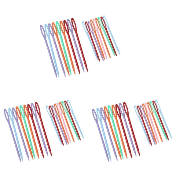 54 Pcs Plastic Hand Sewing Yarn Darning Tapestry Needles Craft 9.3cm; 7cm Each 27Pcs