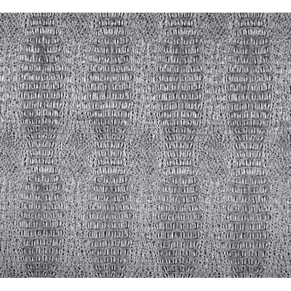 54" Pewter Print Gator Faux Leather Fabric - By The Yard
