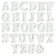 thumbnail image 1 of 3D Wooden Alphabet Letters Set - Freestanding Room Decor Letters - Wedding & Party Tabletop Decor - Customizable Wooden Craft Set - 54 pcs, 3.13 in H x 0.6 in Thick, White, Engineered Wood, 1 of 9