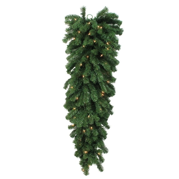 Northlight Pre-Lit Deluxe Windsor Pine Artificial Christmas Teardrop Swag - 54" - Clear Lights