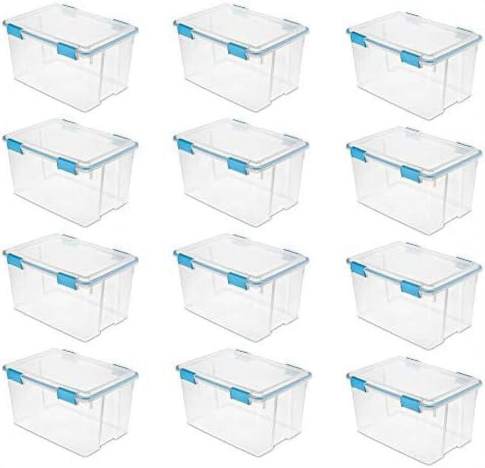 54 Quart Clear Plastic Stackable Storage Container Box Bin With Air