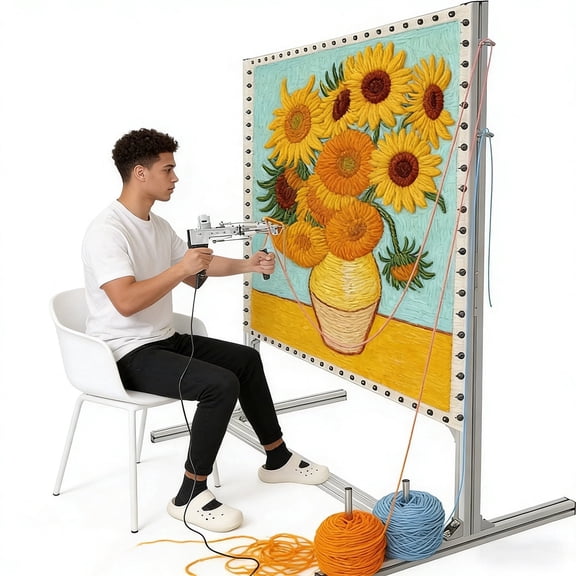 54" Rug Tufting Frame Adjustable Aluminum for Rug Making, Embroidery & Sewing, Heavy-Duty Craft Frame