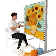 54" Rug Tufting Frame   Adjustable Aluminum for Rug Making, Embroidery & Sewing, Heavy-Duty Craft Frame