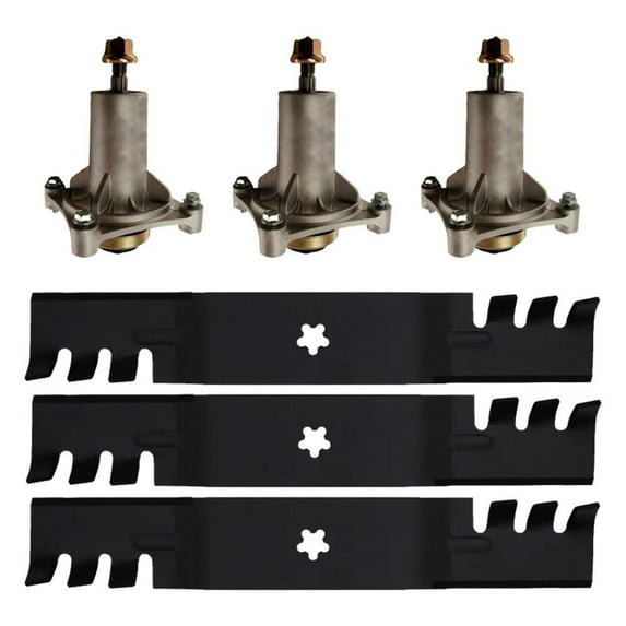 54" SPINDLE KIT 187292 192870 587125401 W/ BLADES 187254 R12121 (3)