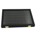 thumbnail image 1 of 54 Section Mini Grids Clear Crystal Jewelry Display Box Tray Case Home Organizer Black, 1 of 7