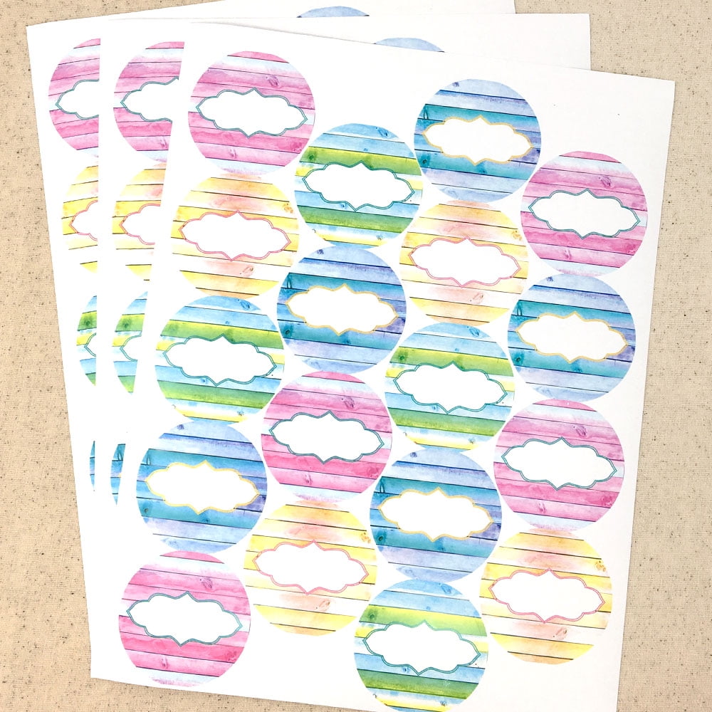 54 Shiplap Essential Oil Labels - Weatherproof Poly Round Stickers For Bottles