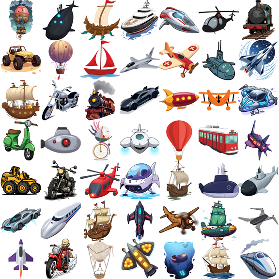 54 Temporary Tattoos Waterproof Long Lasting Body Stickers Transportation Vehicle Car Airplane Kids Boys Girls Tattoo Stickers Arm Leg Shoulder Cheek