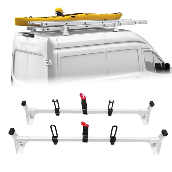 54" Van Ladder Roof Rack Compatible with 2015-2024 Ford Transit 150 250 350, Cargo Luggage Van Roof Slide Rack -3 Crossbars