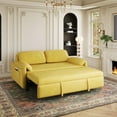 thumbnail image 1 of 54" Velvet Futon Sofa Bed Convertible Sleeper Sofa Bed Pull Out Sofa Bed With Adjustable Backrest for Living Room,Office,Yellow, 1 of 7