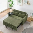 thumbnail image 1 of 54"W Convertible Sleeper Sofa Bed,3-In-1 Corduroy Pull Out Couch Bed,Futon Loveseat Sleeper Couch with Adjustable Backrest and USB Ports & Side Table,Recliner for Living Room,Office,Small Space,Green, 1 of 8