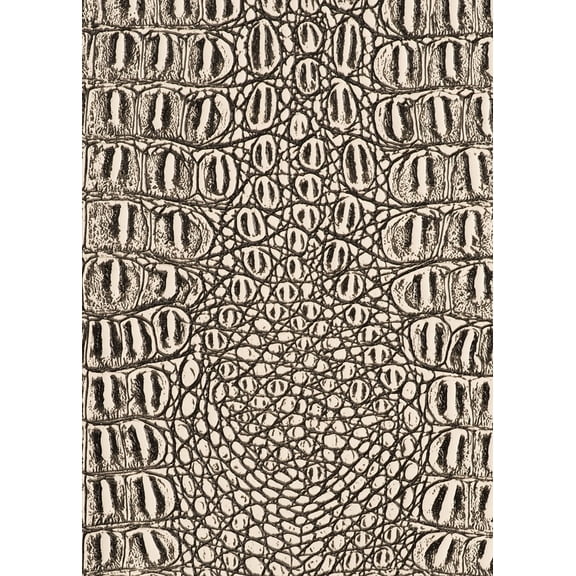 54" White/Black Gator Faux Leather Fabric - By The Yard