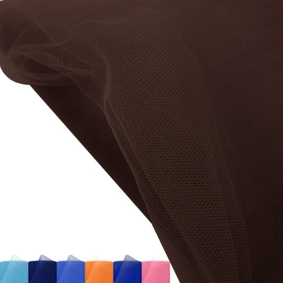 54" Wide 100% Polyester Tulle Non-Stretched Fabric by the Bolt (40 Yards) - Lightweight, Breathable & Anti-Wrinkle for Bridal, Costumes, Decorations & Backdrop- Java