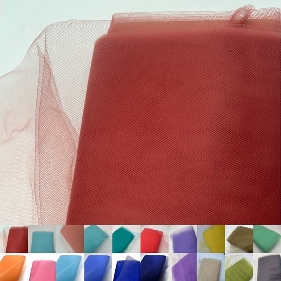 54" Wide 100% Polyester Tulle Non-Stretched Fabric by the Bolt (40 Yards) - Lightweight, Breathable & Anti-Wrinkle for Bridal, Costumes, Decorations & Backdrop