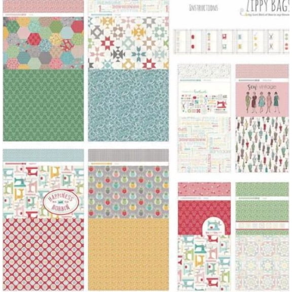 54" X 54" Panel My Happy Place Home Decor Zippy Bags Pattern Riley Blake Cotton Fabric Panel (HD11216)