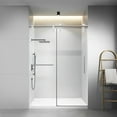 thumbnail image 1 of Dranite 54" X 76" Frameless Sliding Shower Door, 5/16 inch thick Water Repellent Glass Shower Door, 1 of 9