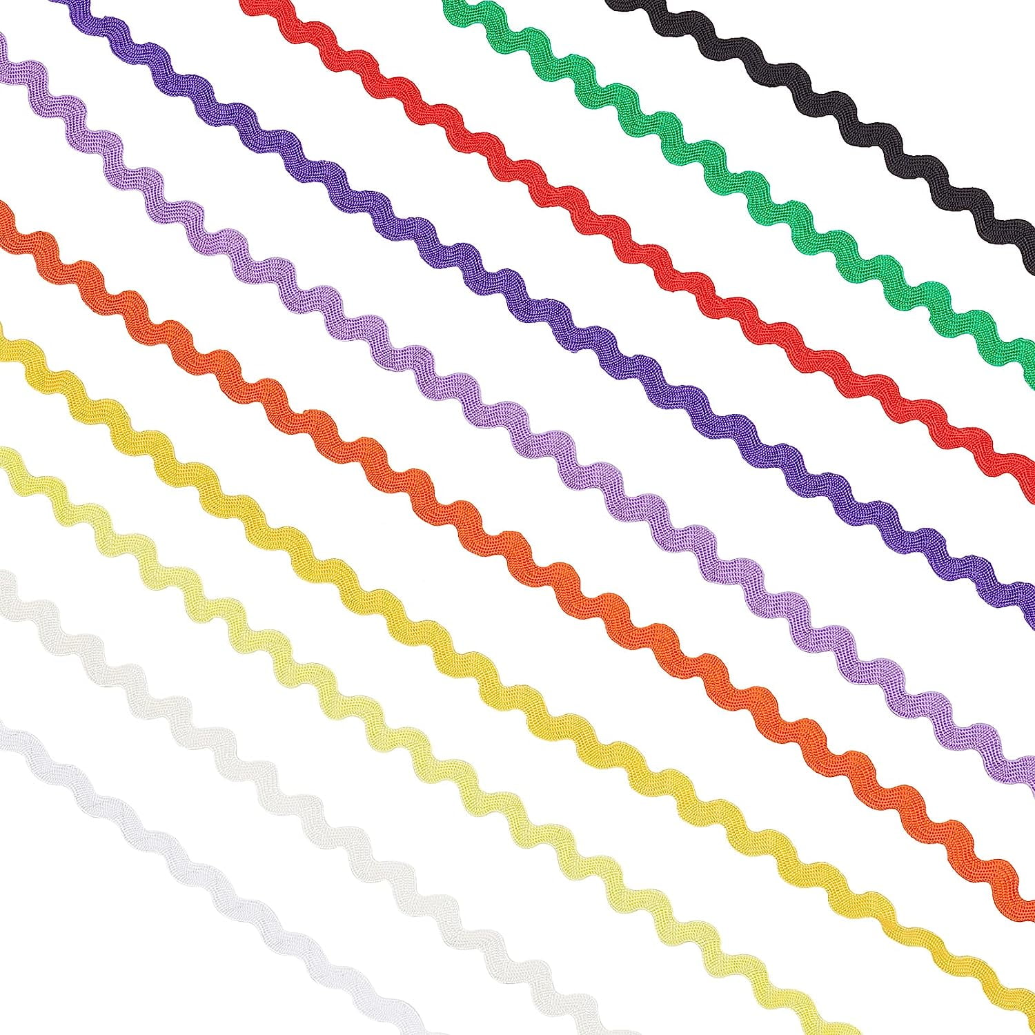 Transparent Background Rick Rack Ribbon 54 Yard/ 50m 10 Colors RIC Rac Wave Bending Fringe Trim Ribbon Rick ...