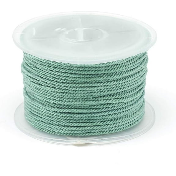 54 Yards 1.5mm Twisted Craft Nylon Rope Decor Trim Cord Multipurpose Utility Nylon Thread Cord for Jewelry Making Knot Rosaries Upholstery Curtain Tieback Honor Cord - Medium Aquamarine