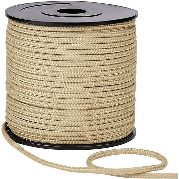 54 Yards Braid Nylon Rope 3mm Golden Blinds String Wind Chime Cord Replacement Strong Survival Rope for Crafting DIY Projects Camping Hiking Outdoor Activities