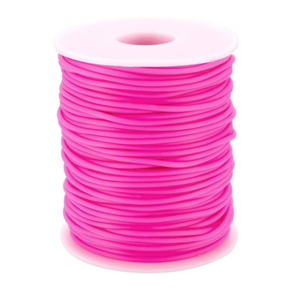 54 Yards Hollow Pipe Rubber Tube Cord 2mm PVC Tubing Cord String with Spool for DIY Necklace Bracelet Jewelry Making,Rose red