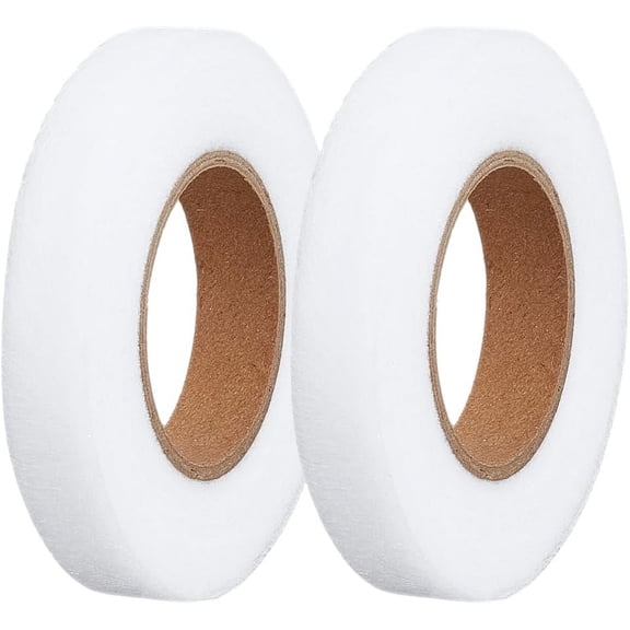 54 Yards Iron on Hemming Tape Sticky Fabric Adhesive Cloth Double Sided Versatile Fusing Web Tape No Sewing Gluing or Ironing Alterations for Broken Clothes Curtain White 1box