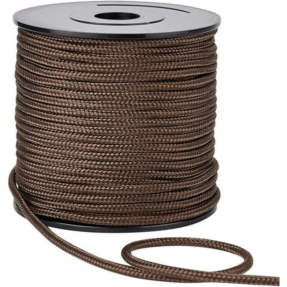 54 Yards Nylon Rope Cord 3mm Brown Blinds String Parachute Cord Braided Lift Shade Cord for Wall Hangers Bags Bottom Plates for Camping Hiking Outdoor Activities