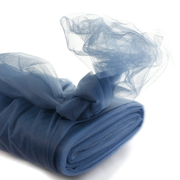 54" by 25 Yards Premium Tulle Fabric Bolt For Crafts, Weddings, Party Decorations, Gifts - Antique Blue