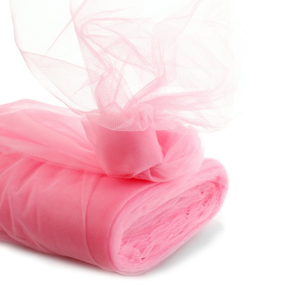 54" by 25 Yards Premium Tulle Fabric Bolt For Crafts, Weddings, Party Decorations, Gifts - Bubblegum Pink