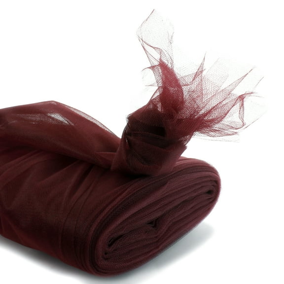 54" by 25 Yards Premium Tulle Fabric Bolt For Crafts, Weddings, Party Decorations, Gifts - Burgundy