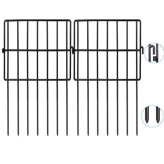 54 ft (L) × 13 in (H), 54 Pack Metal Garden Fence Barrier for Dogs and Rabbits
